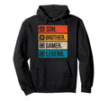Son Brother Gamer Legend Video Game Hoodie - Minimalist Print for Adults - T-Shirt, Sweatshirt, Hoodie