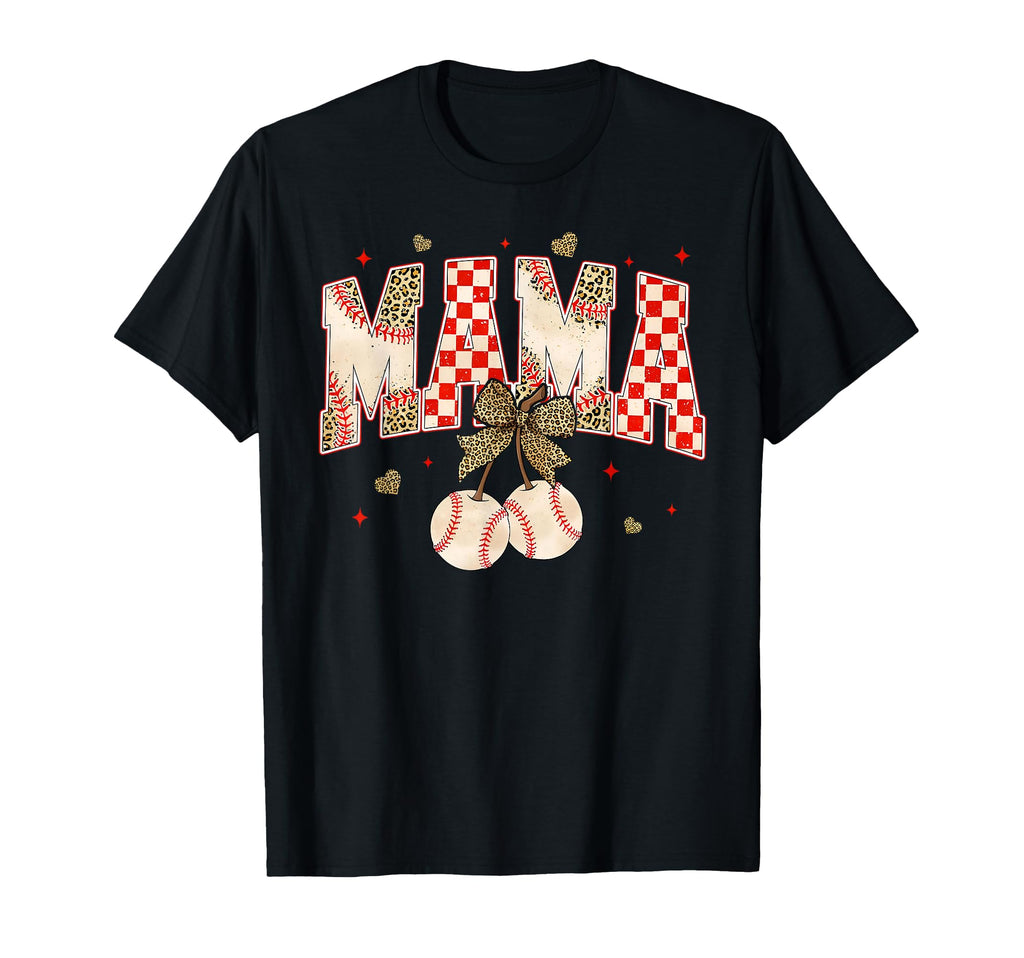 Mama Baseball Coquette Bow Game Day T-Shirt - Graphic Print for Adults - T-Shirt, Sweatshirt, Hoodie