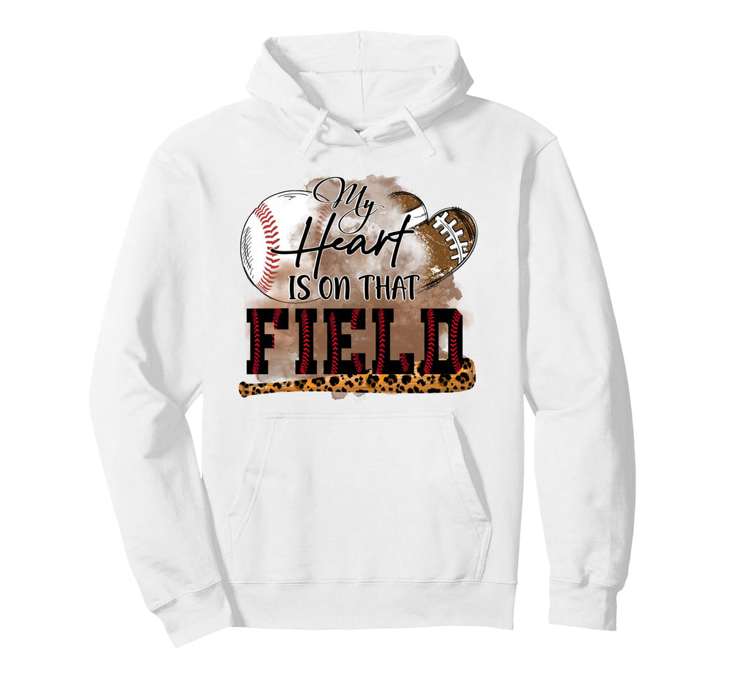 My Heart Is Field Baseball Mom Sport Mama Hoodie - Custom Art Print Unisex - T-Shirt, Sweatshirt, Hoodie