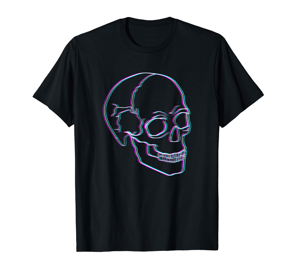 Skull Glitch Art Aesthetic Vaporwave T-Shirt - Unique Graphic for Adults - T-Shirt, Sweatshirt, Hoodie