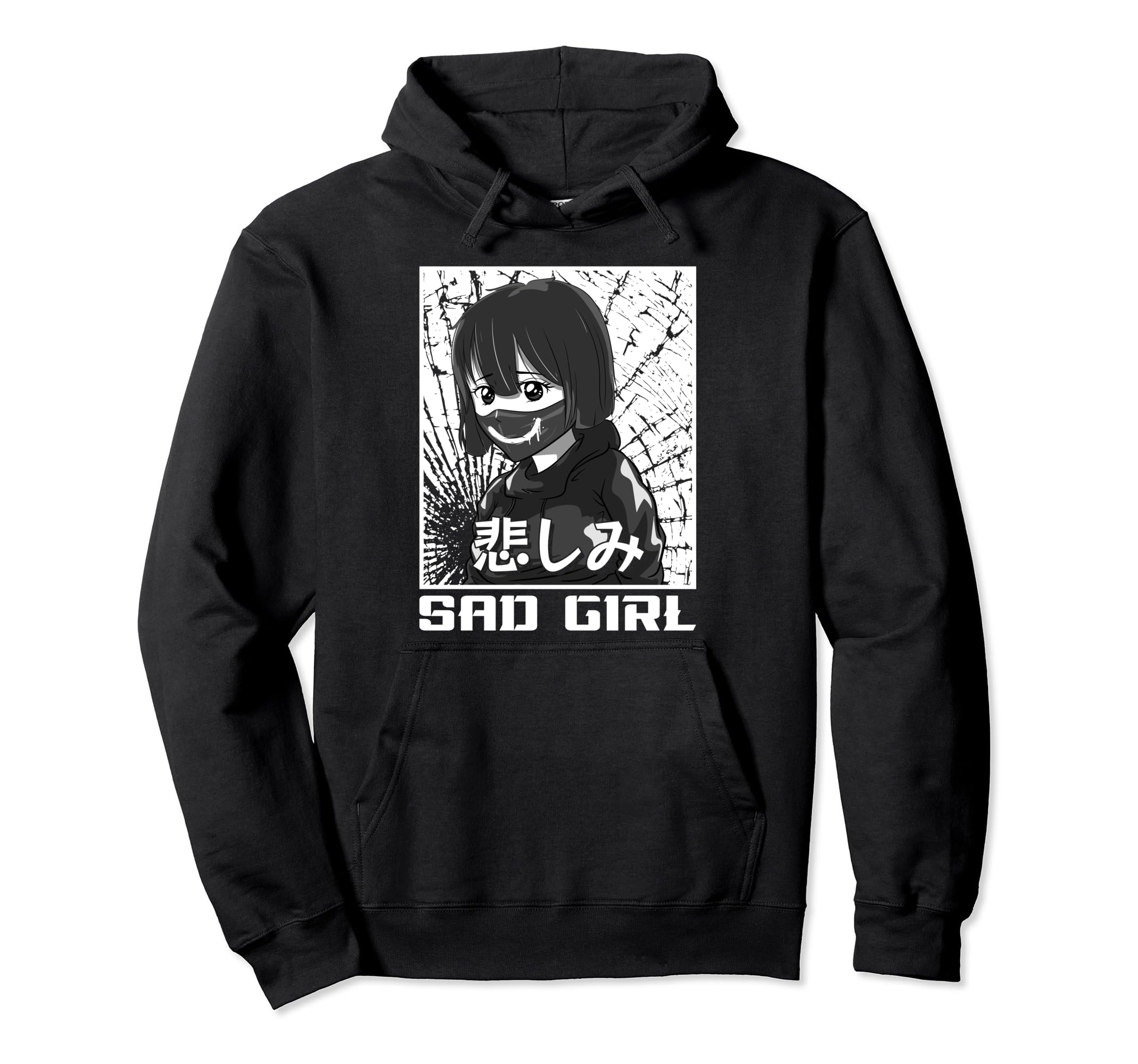 Sad Japanese Anti Social Soft Hoodie - Casual Everyday Wear for Adults - T-Shirt, Sweatshirt, Hoodie