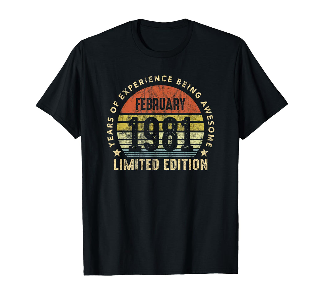 Born February 1981 Sunset 44Th T-Shirt - Minimalist Print for Adults - T-Shirt, Sweatshirt, Hoodie