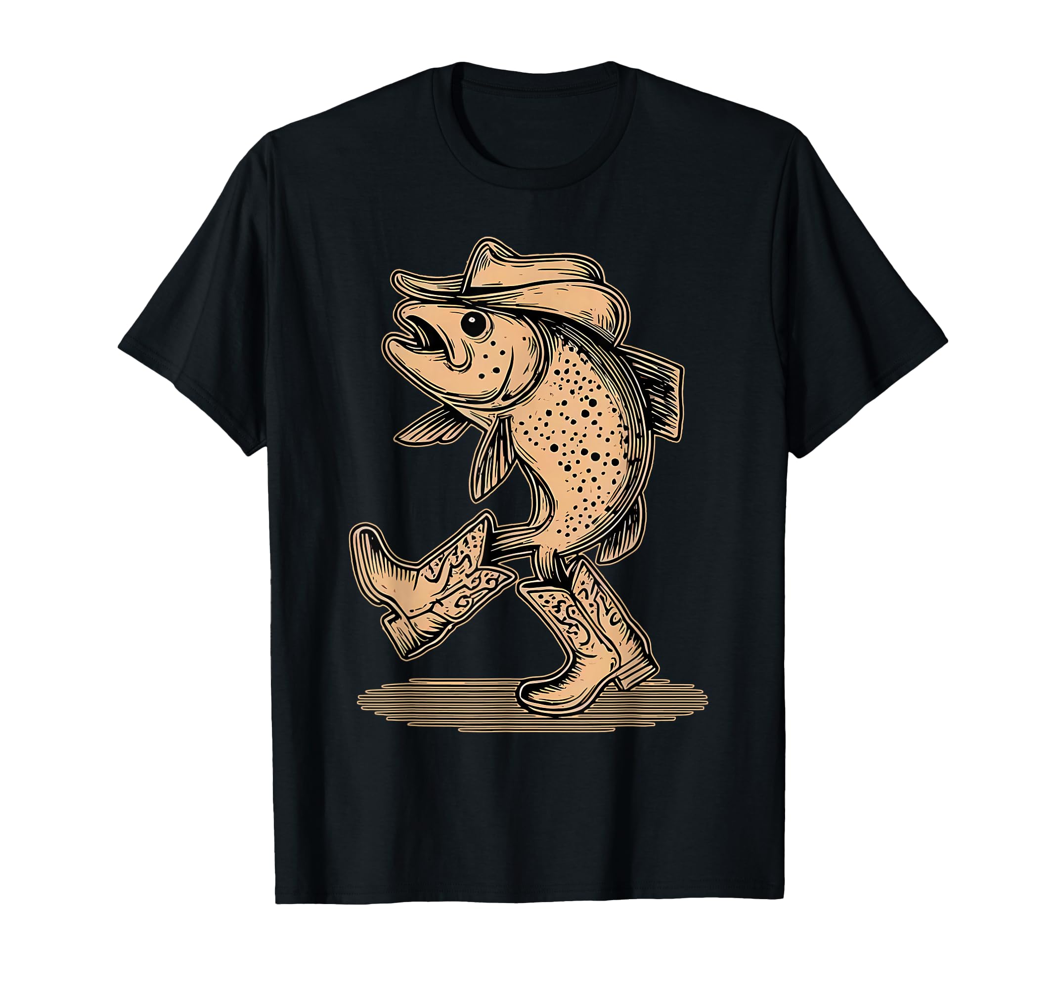 Fish Wearing Cowboy Hat Cowgirl T-Shirt - Fun Novelty Design for Adults - T-Shirt, Sweatshirt, Hoodie