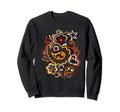 Colorful Hand Drawn Floral Boho Sweatshirt - Casual Everyday Wear Unisex - T-Shirt, Sweatshirt, Hoodie