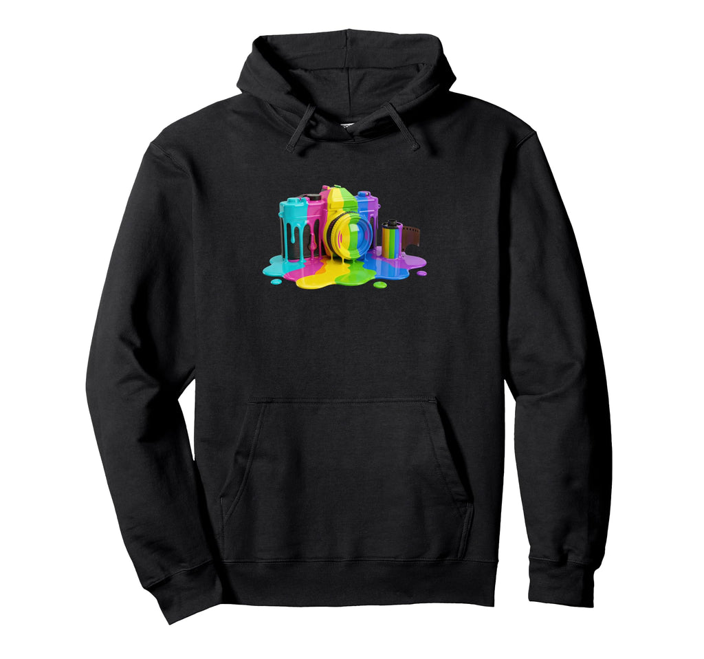 Photo Camera Fluid Colorful Paint Hoodie - Aesthetic Graphic for Adults - T-Shirt, Sweatshirt, Hoodie