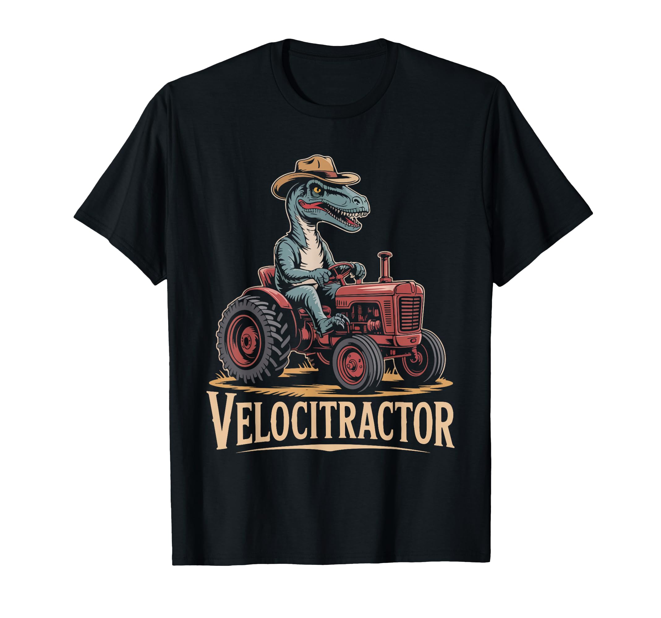 Velocitractor Dinosaur Sunset Fun T-Shirt - Novelty Apparel Unisex - T-Shirt, Sweatshirt, Hoodie