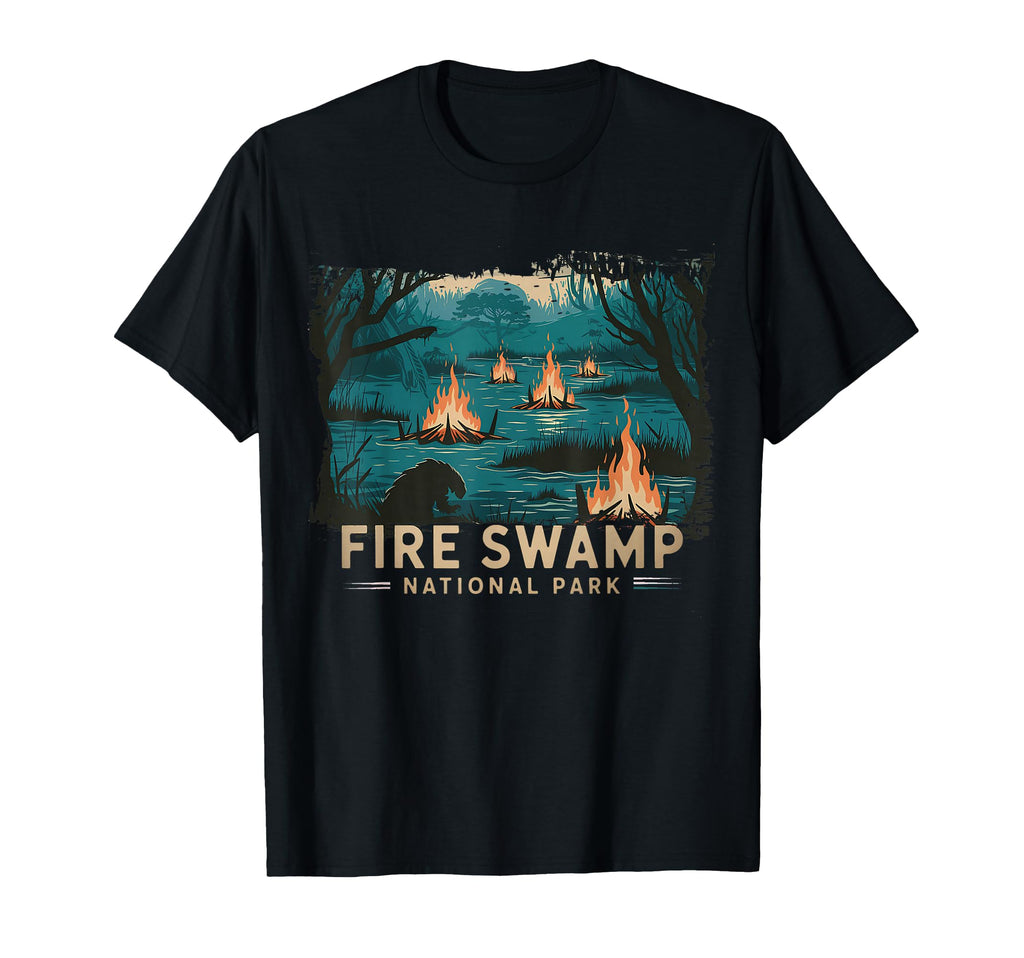 Fire Swamp National Park Camping T-Shirt - Fun Novelty Design Unisex - T-Shirt, Sweatshirt, Hoodie
