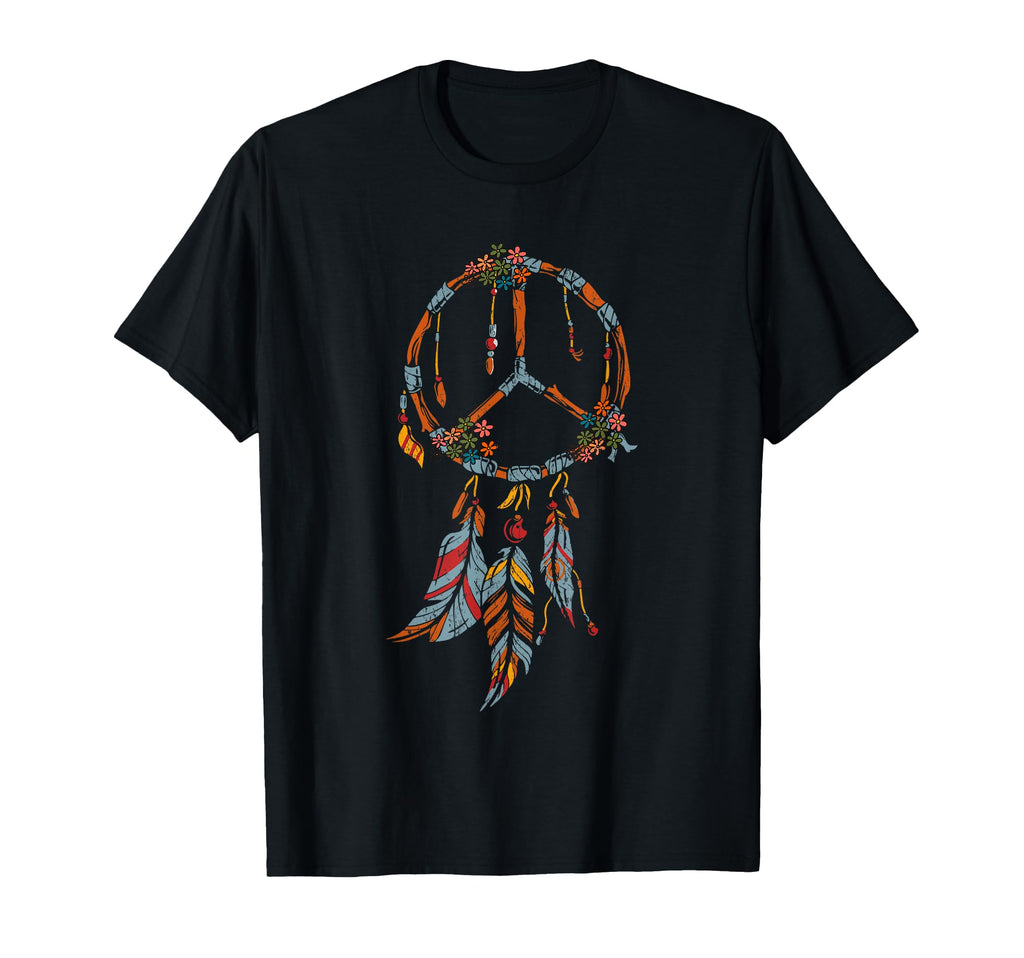Native American Peace Sign Floral T-Shirt - Fun Novelty Design Men Women - T-Shirt, Sweatshirt, Hoodie