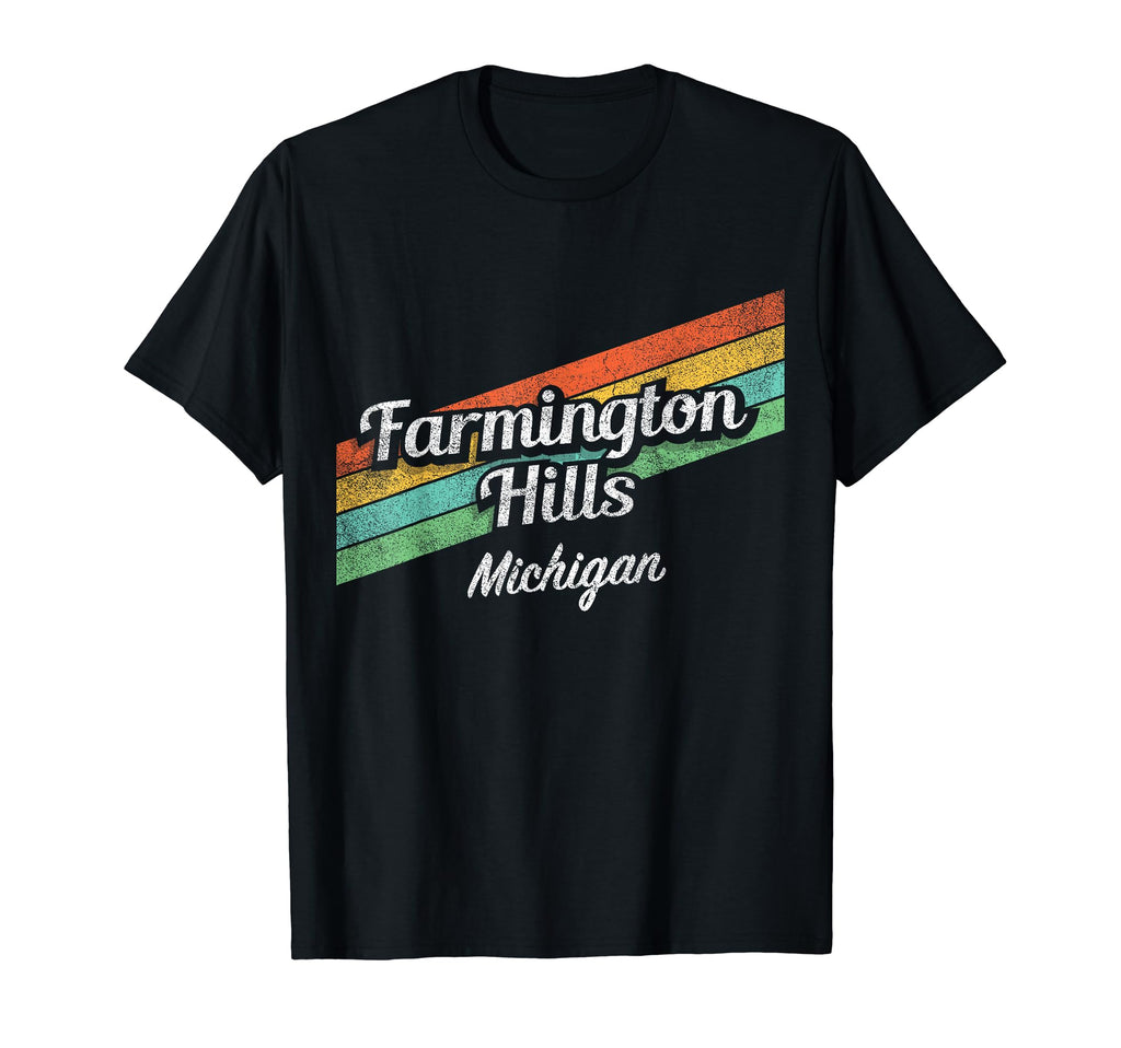Farmington Hills Michigan Distressed T-Shirt - Trendy Graphic Men Women - T-Shirt, Sweatshirt, Hoodie
