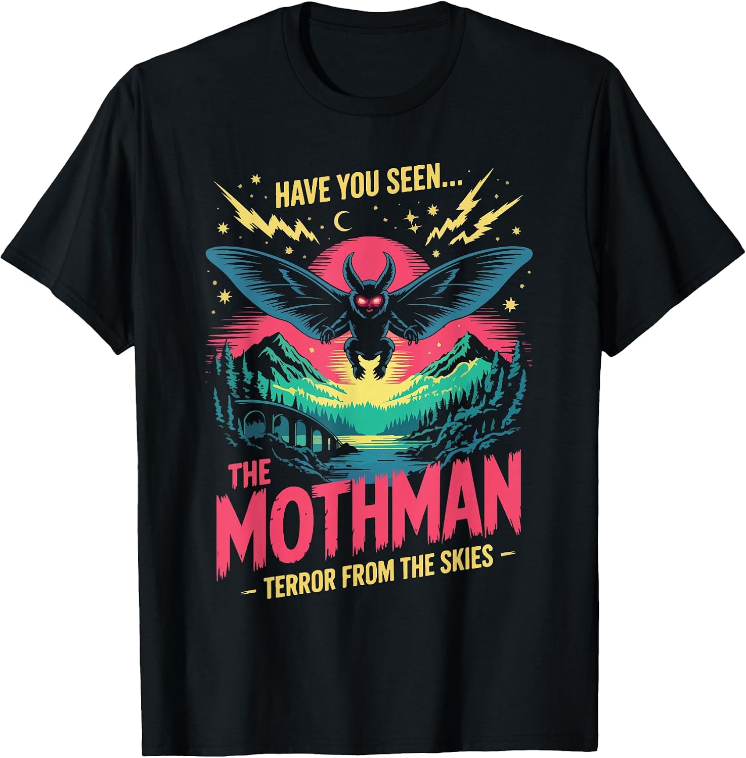 Cryptid Legends Paranormal Mothman Mysteries Night - Adult & Kids T-Shirts, Sweatshirts & Hoodies apparel design preview 1
