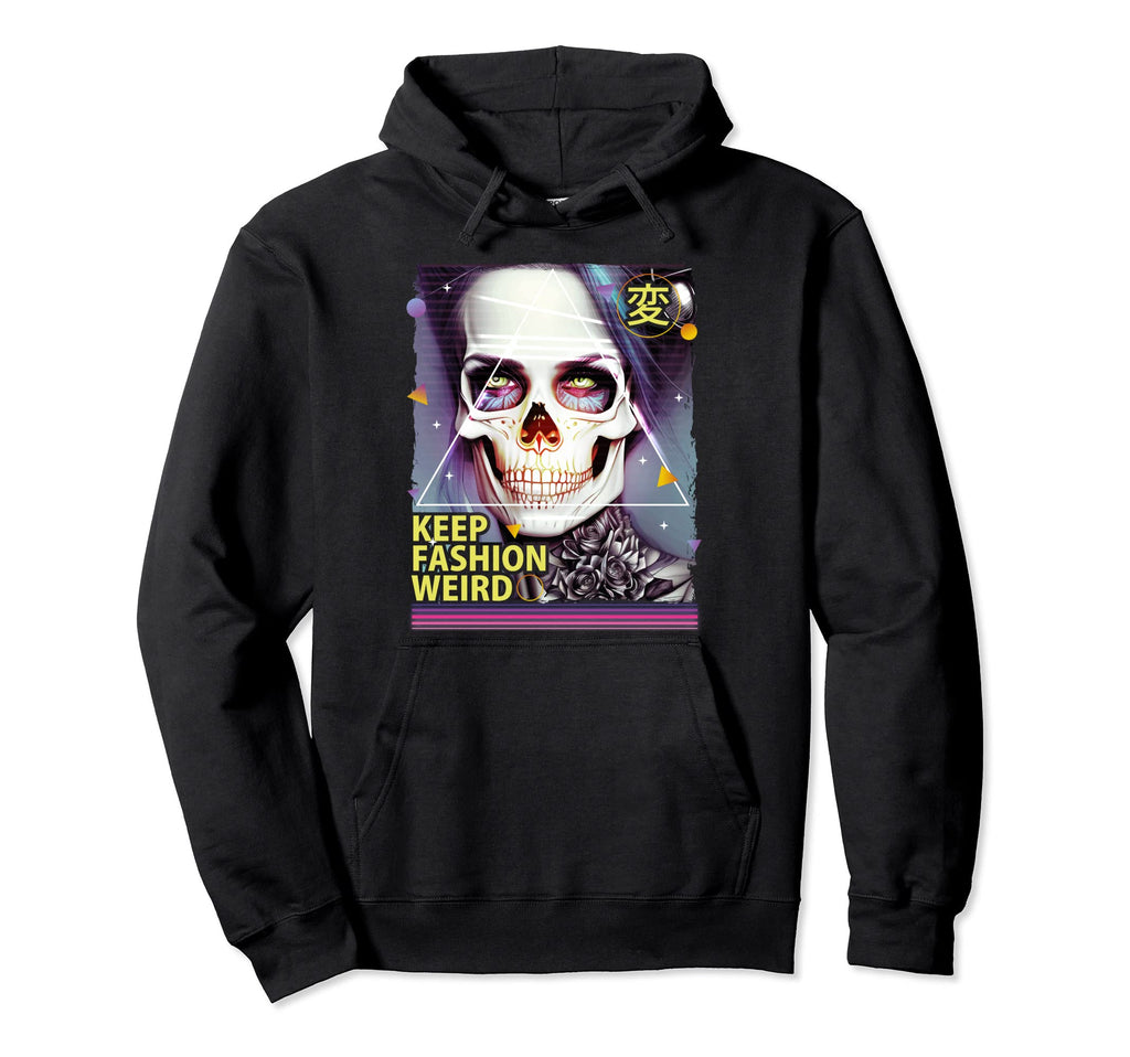 Cyberpunks Skull Japanese Vaporwave Hoodie - Novelty Apparel for Adults - T-Shirt, Sweatshirt, Hoodie