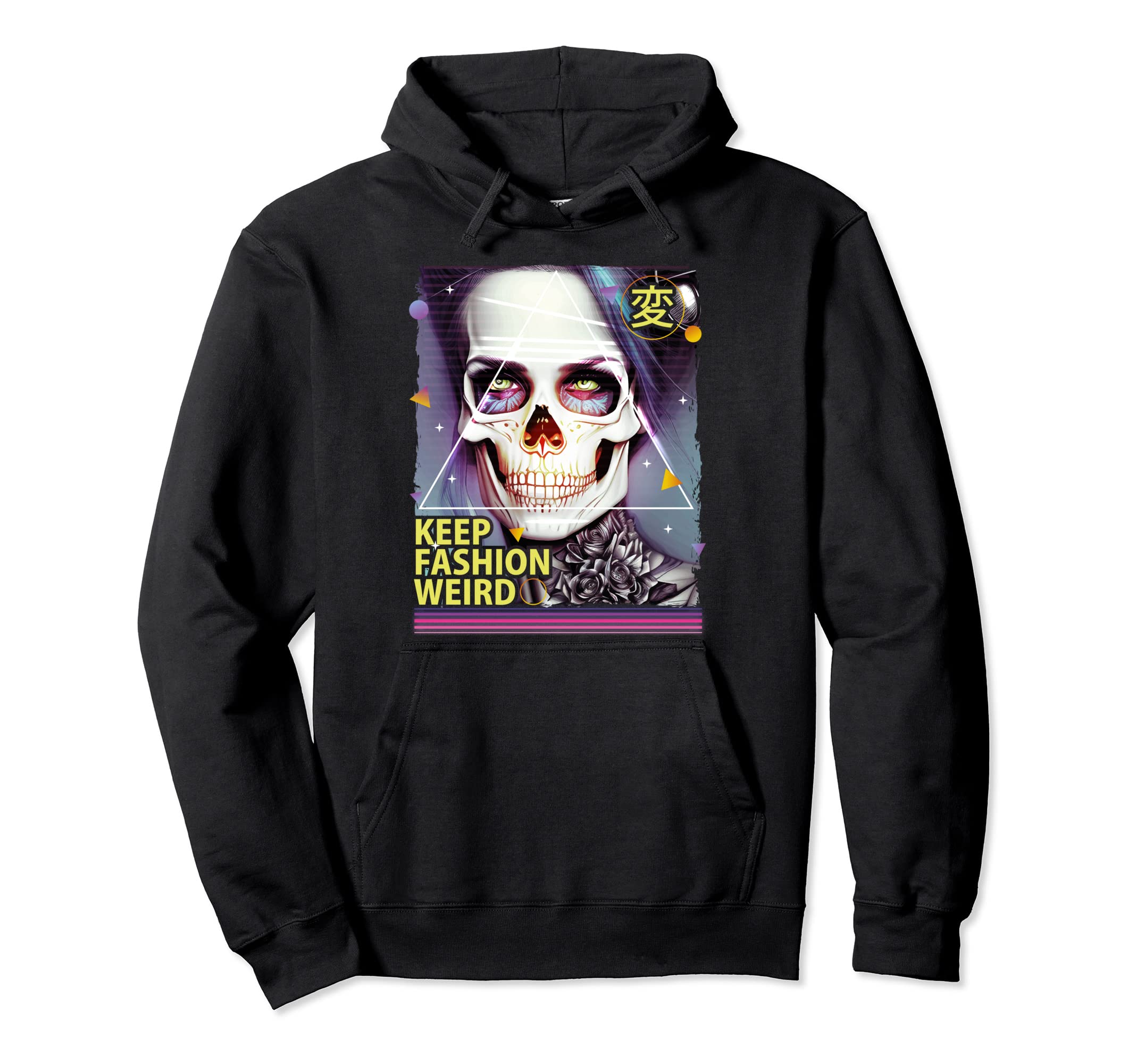 Cyberpunks Skull Japanese Vaporwave Hoodie - Novelty Apparel for Adults - T-Shirt, Sweatshirt, Hoodie