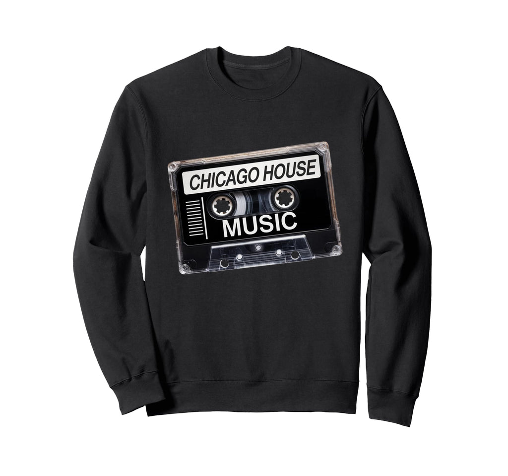 Chicago House Music Cassette Tape Sweatshirt - Minimalist Print Men Women - T-Shirt, Sweatshirt, Hoodie