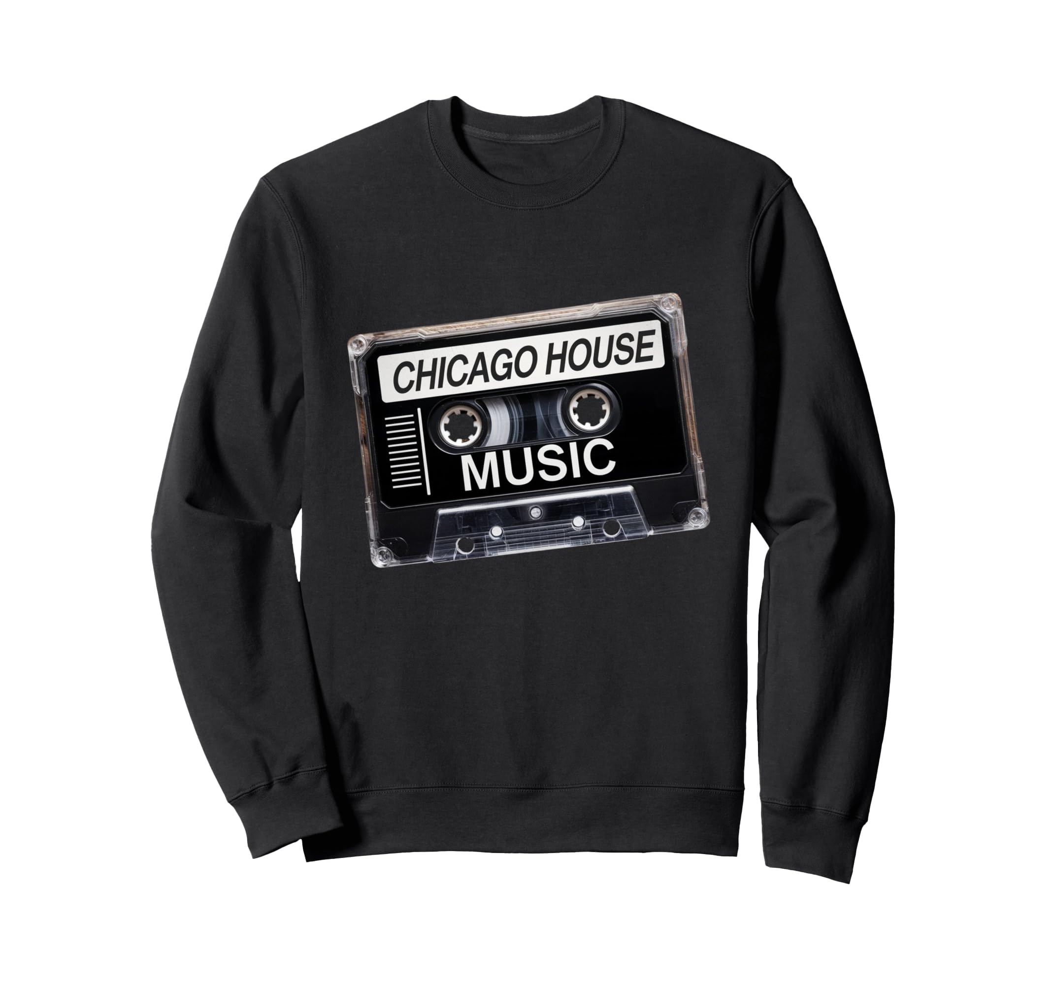 Chicago House Music Cassette Tape Sweatshirt - Minimalist Print Men Women - T-Shirt, Sweatshirt, Hoodie