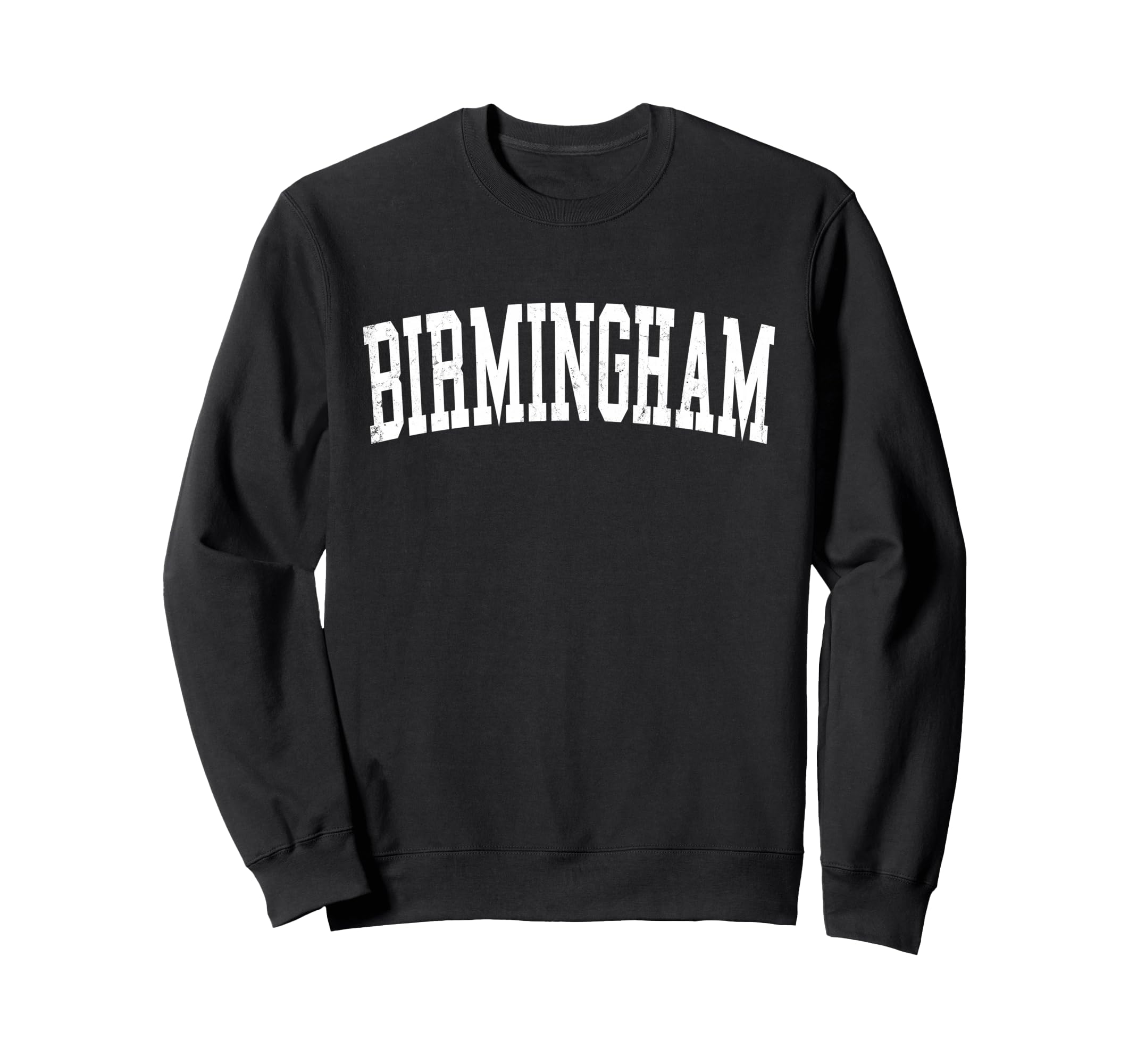 Birmingham Mi Distressed White Varsity Sweatshirt - Unique Graphic Unisex - T-Shirt, Sweatshirt, Hoodie