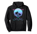 Beach Waves Sunset Vaporwave Hoodie - Aesthetic Graphic for Adults - T-Shirt, Sweatshirt, Hoodie