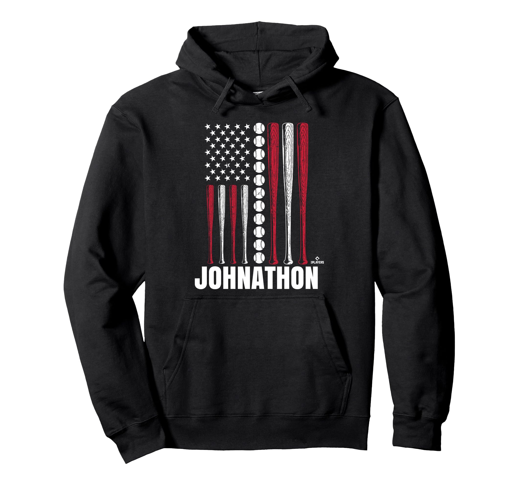 Baseball American Flag Johnathon Hoodie - Fun Novelty Design Men Women - T-Shirt, Sweatshirt, Hoodie