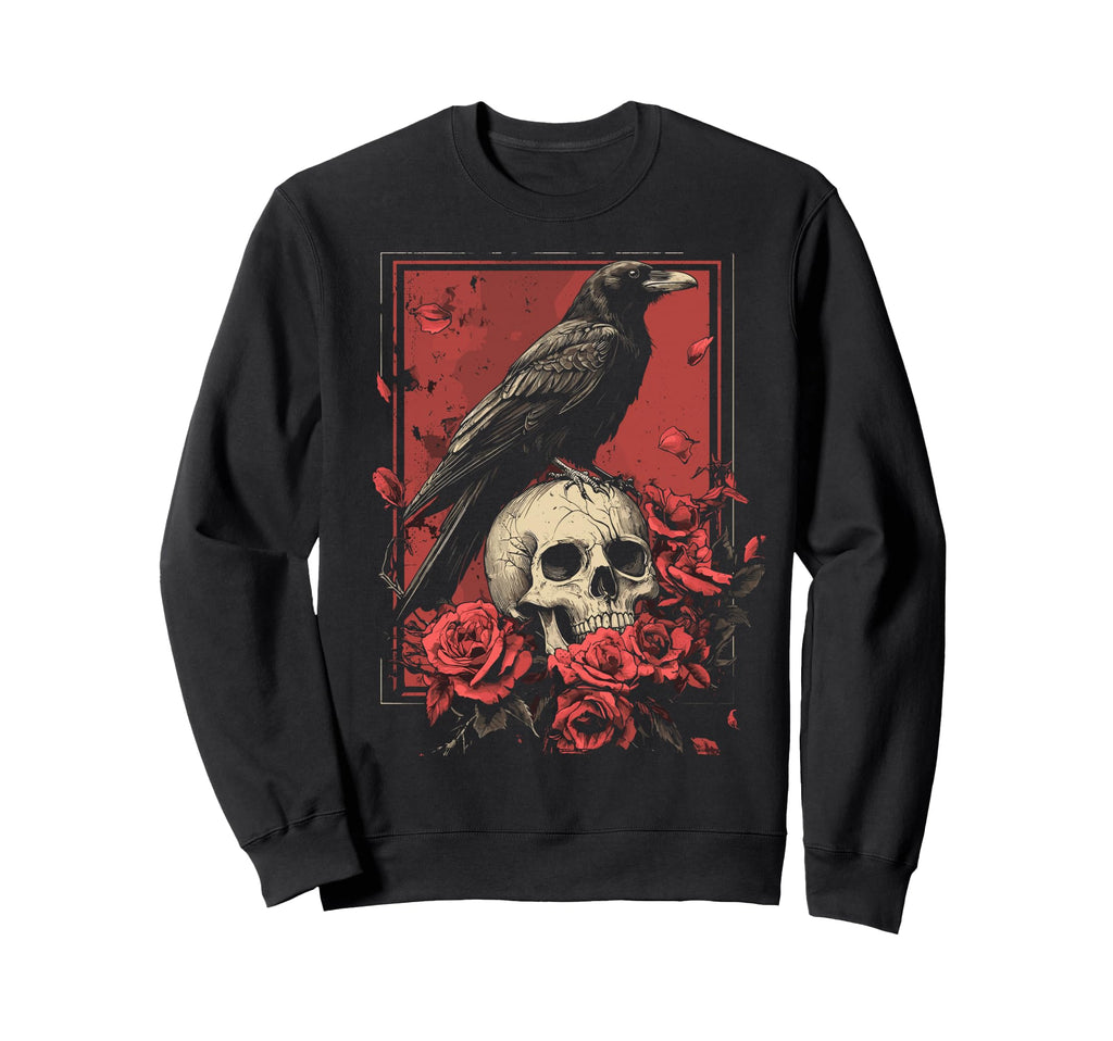 Raven Crow Y2K Grunge Aesthetic Dark Sweatshirt - Graphic Print Men Women - T-Shirt, Sweatshirt, Hoodie