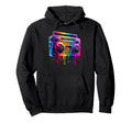 Dripping Paint Boombox Old School 80S Hoodie - Graphic Print for Adults - T-Shirt, Sweatshirt, Hoodie