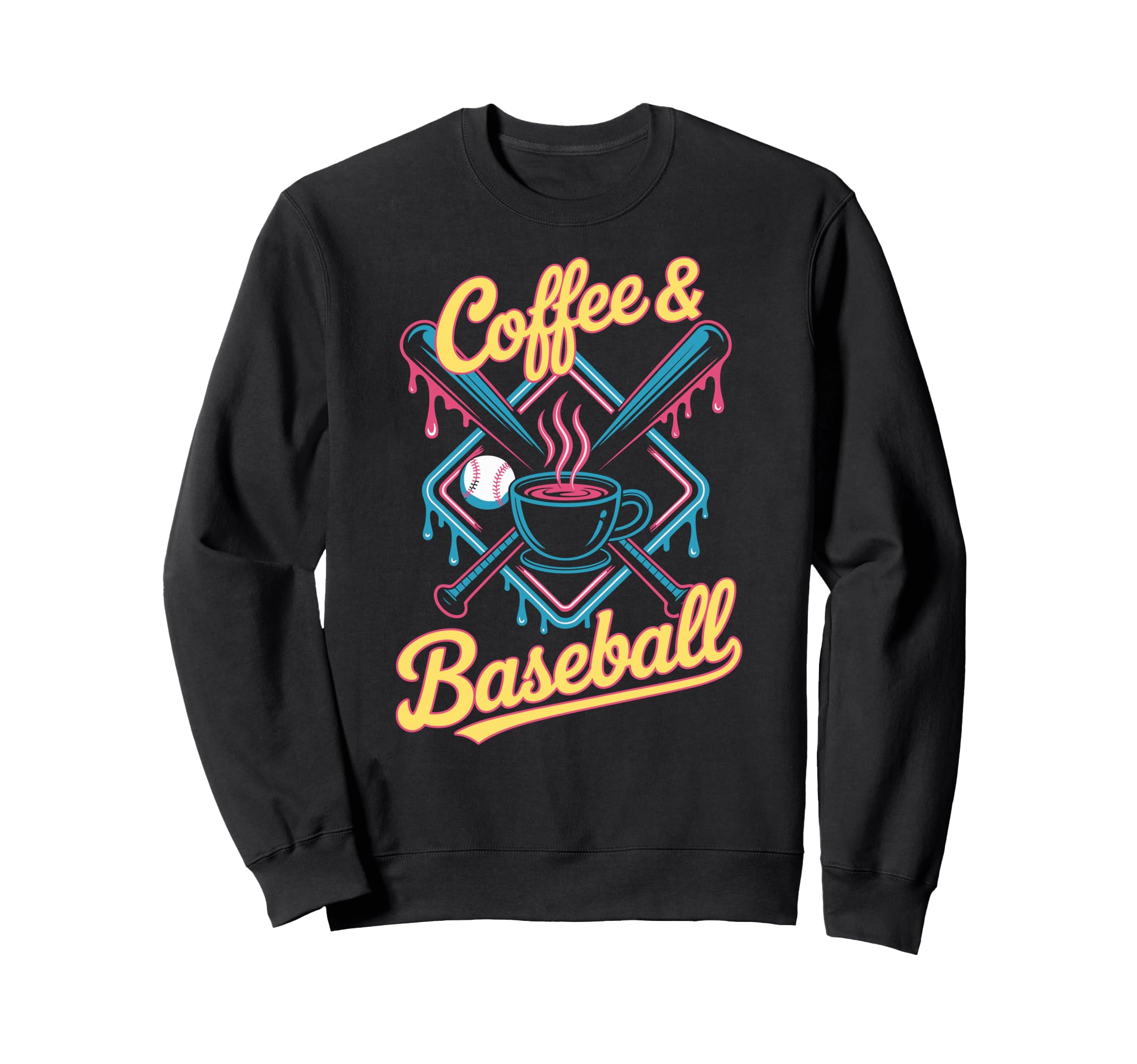 Coffee And Baseball Sweatshirt - Novelty Apparel for Adults - T-Shirt, Sweatshirt, Hoodie