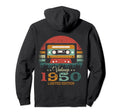 Cassette Tape 1950 Birthday Hoodie - Minimalist Print for Adults - T-Shirt, Sweatshirt, Hoodie