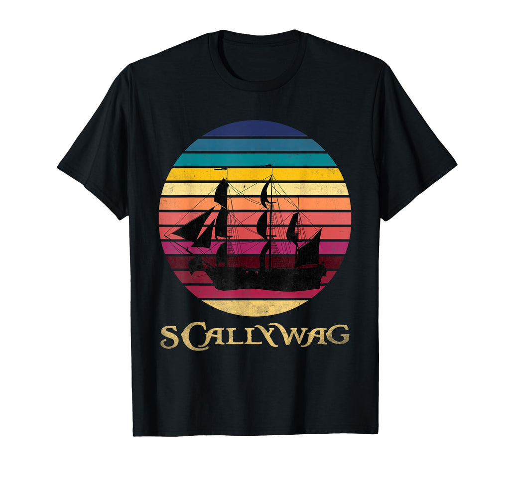 Pirate Scallywag Ship Stripe Sunset T-Shirt - Aesthetic Graphic Unisex - T-Shirt, Sweatshirt, Hoodie