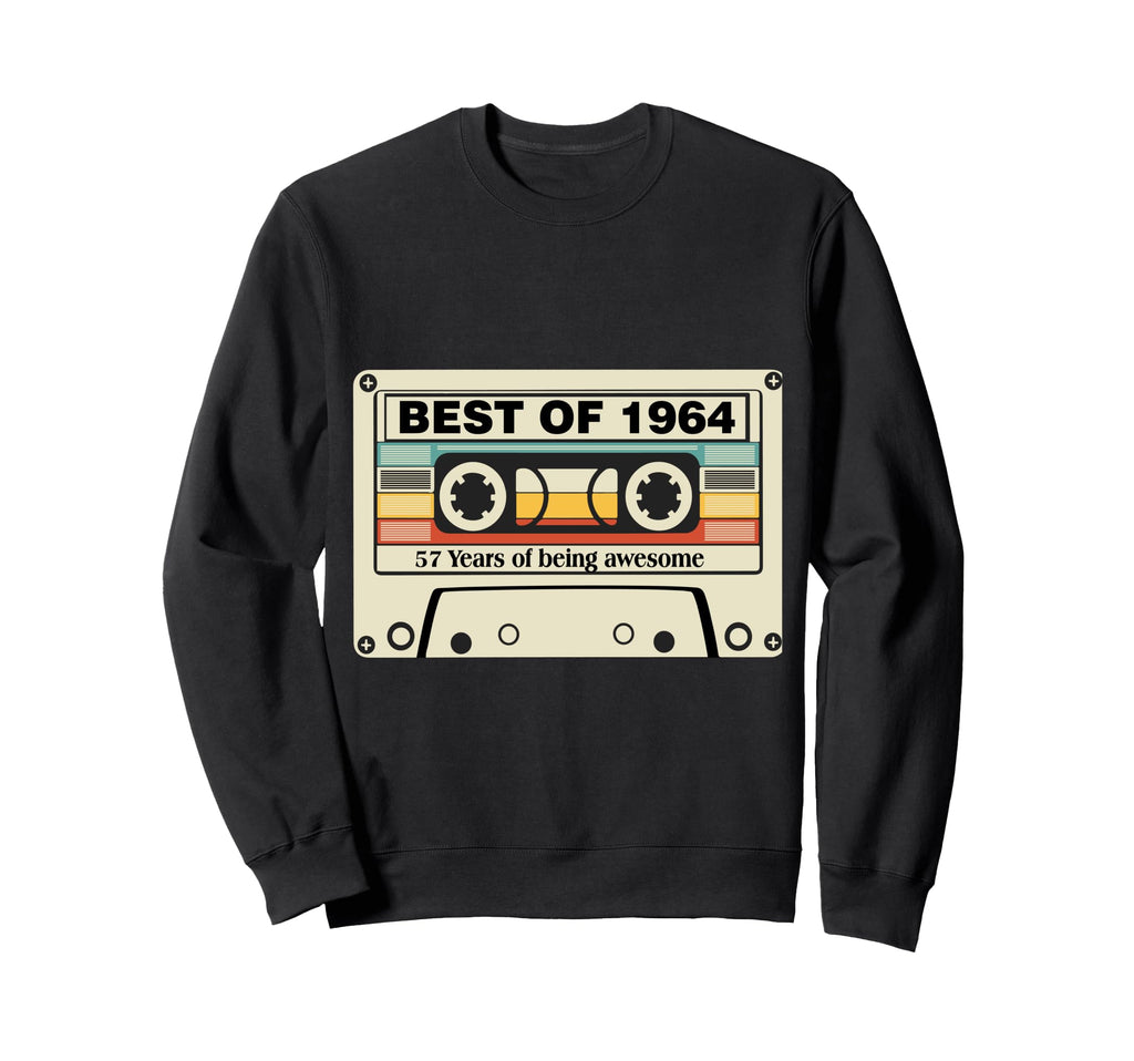 Best 1964 57Th Birthday Cassette Sweatshirt - Novelty Apparel Men Women - T-Shirt, Sweatshirt, Hoodie