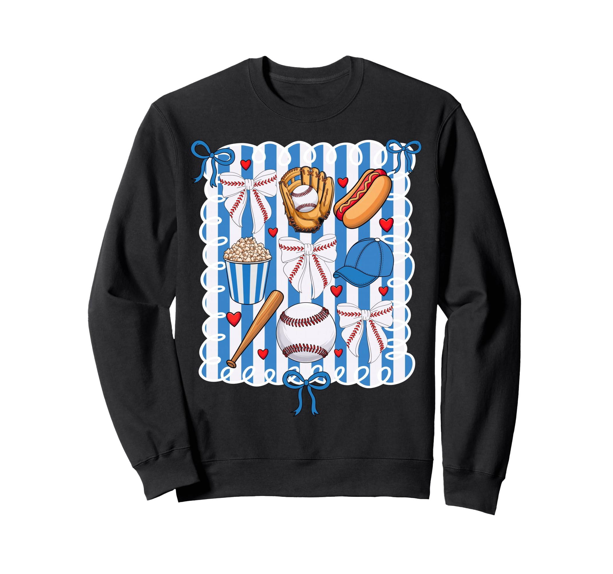 Baseball Coquette Bow Baseball Cheer Sweatshirt - Trendy Graphic Men Women - T-Shirt, Sweatshirt, Hoodie