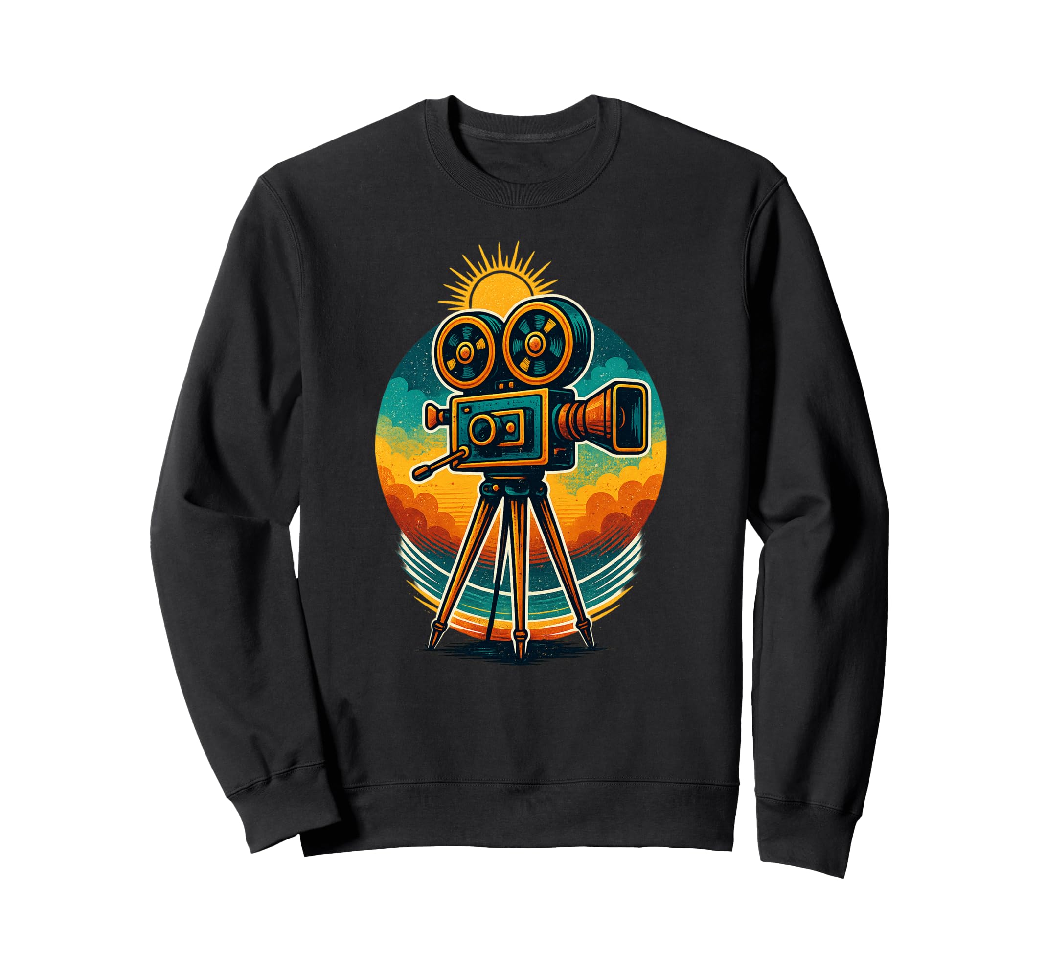 Movie Camera Film Art Cinephile Sweatshirt - Trendy Graphic for Adults - T-Shirt, Sweatshirt, Hoodie