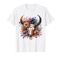 Boho Cow Skull Flowers Art Wild West T-Shirt - Novelty Apparel for Adults - T-Shirt, Sweatshirt, Hoodie