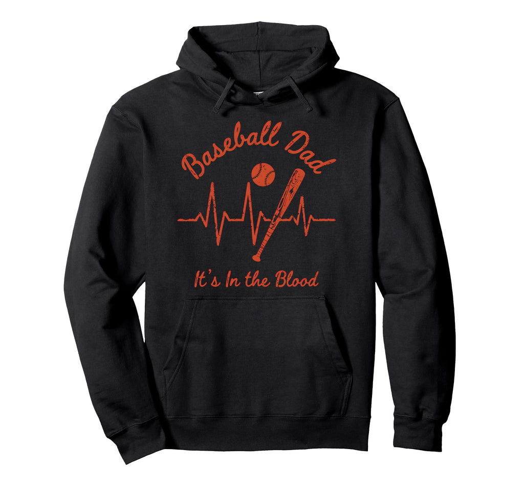 Fathers Day Baseball Dad Baseball Hoodie - Casual Everyday Wear Men Women - T-Shirt, Sweatshirt, Hoodie