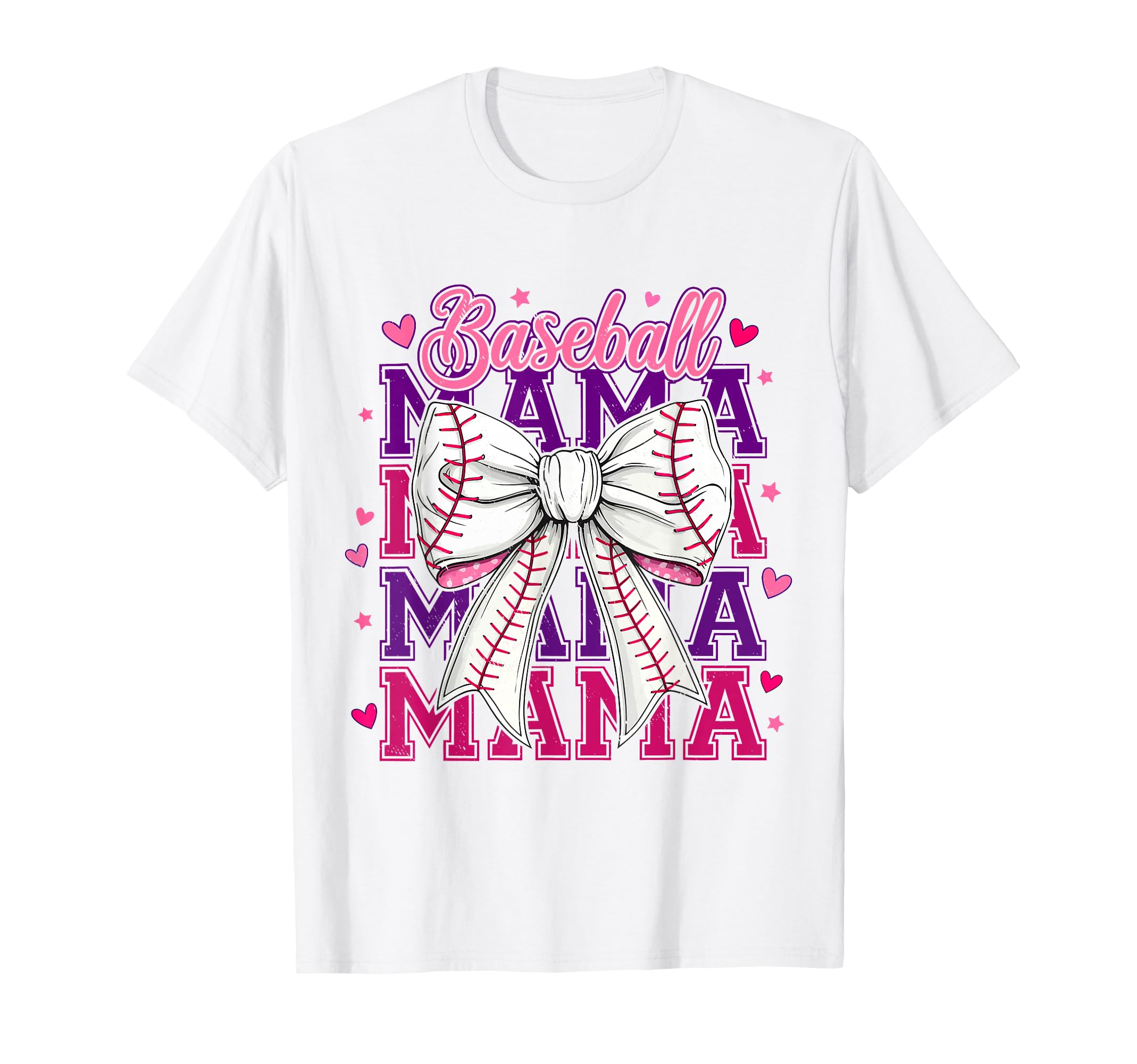 Baseball Mama Coquette Bow Baseball Mom T-Shirt - Graphic Print Men Women - T-Shirt, Sweatshirt, Hoodie