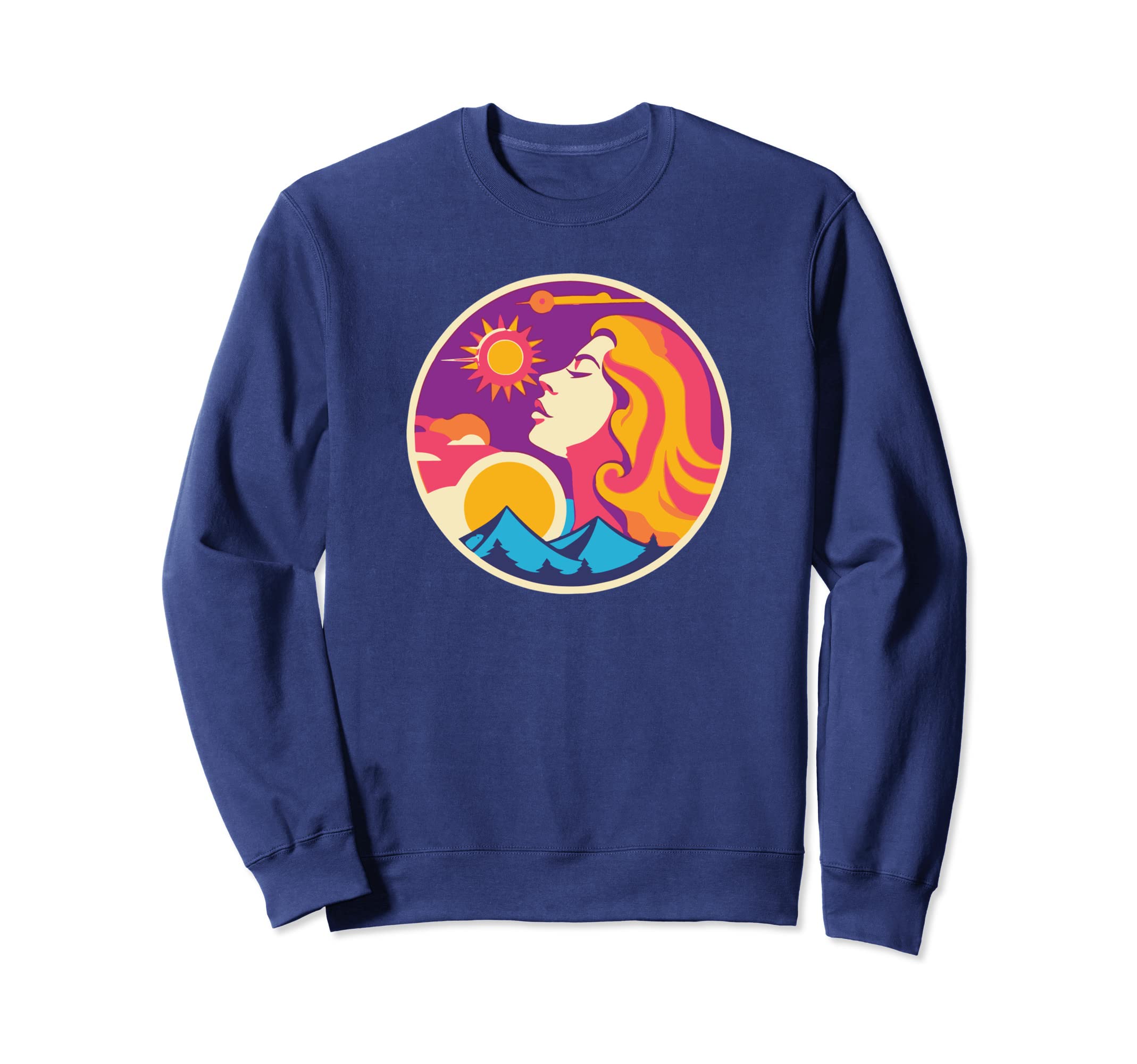 Groovy Mountain Mama Hippie 60S Sweatshirt - Custom Art Print Men Women - T-Shirt, Sweatshirt, Hoodie