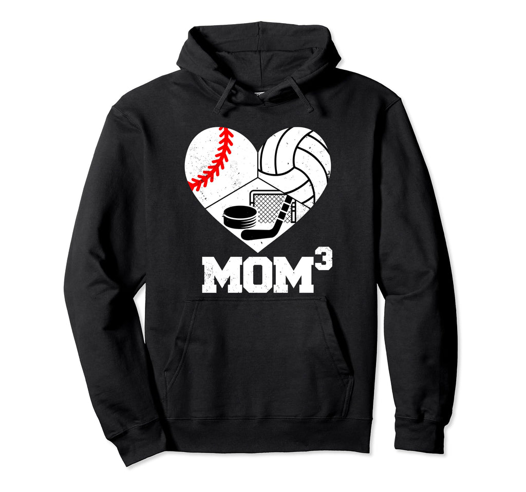 Mom Cubed Mom3 Mom Three Baseball Hoodie - Graphic Print Men Women - T-Shirt, Sweatshirt, Hoodie
