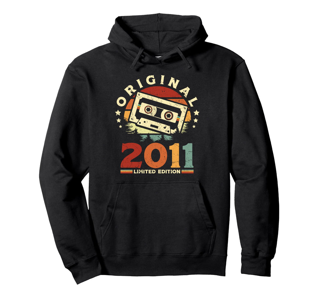 2011 Cassette Tape 15Th Birthday Hoodie - Minimalist Print for Adults - T-Shirt, Sweatshirt, Hoodie