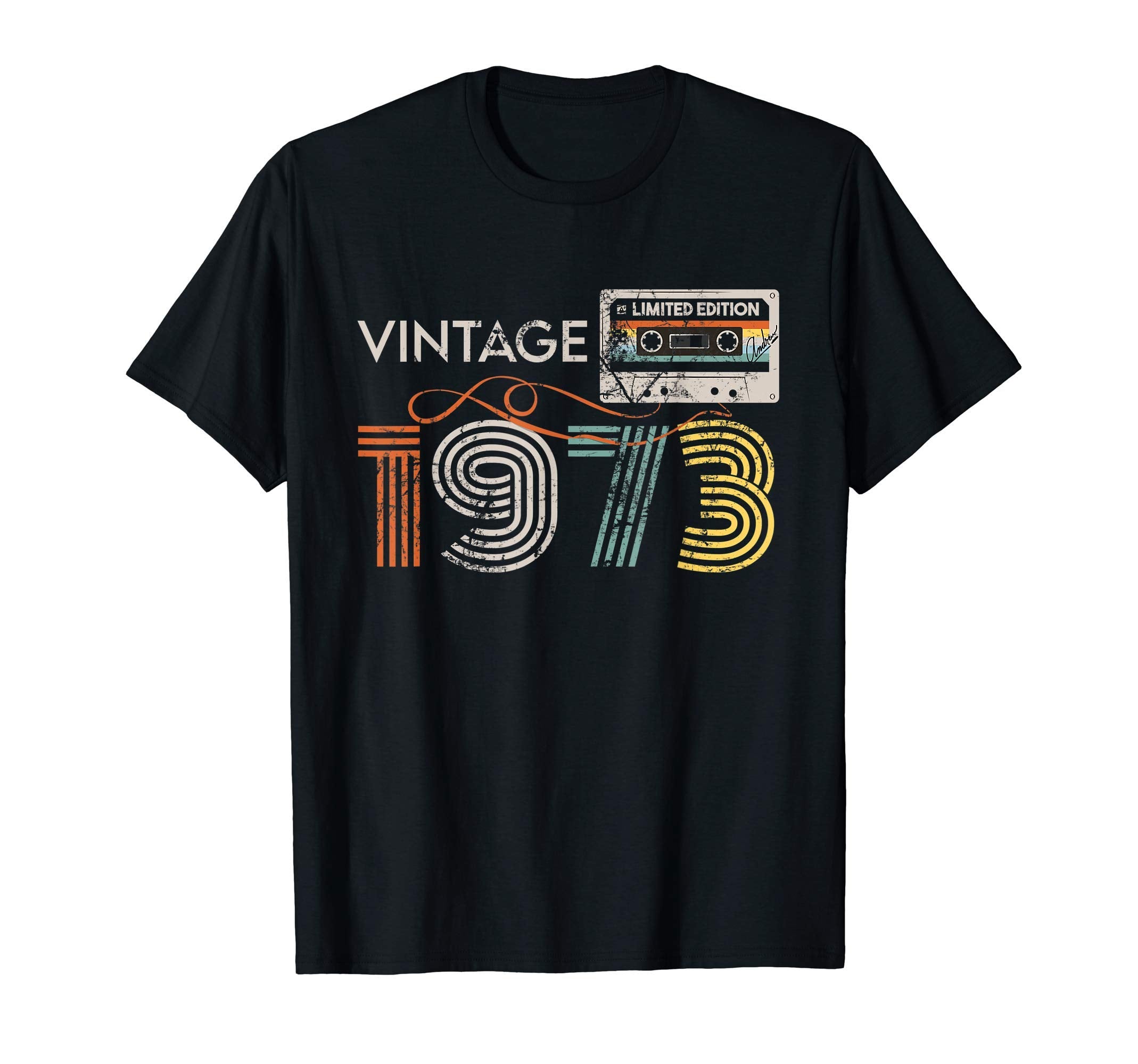 Mens 1973 48Th Birthday Gift Cassette T-Shirt - Unique Graphic for Adults - T-Shirt, Sweatshirt, Hoodie