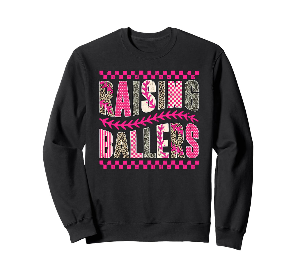 Raising Ballers Baseball Mom Funny Sweatshirt - Novelty Apparel Men Women - T-Shirt, Sweatshirt, Hoodie