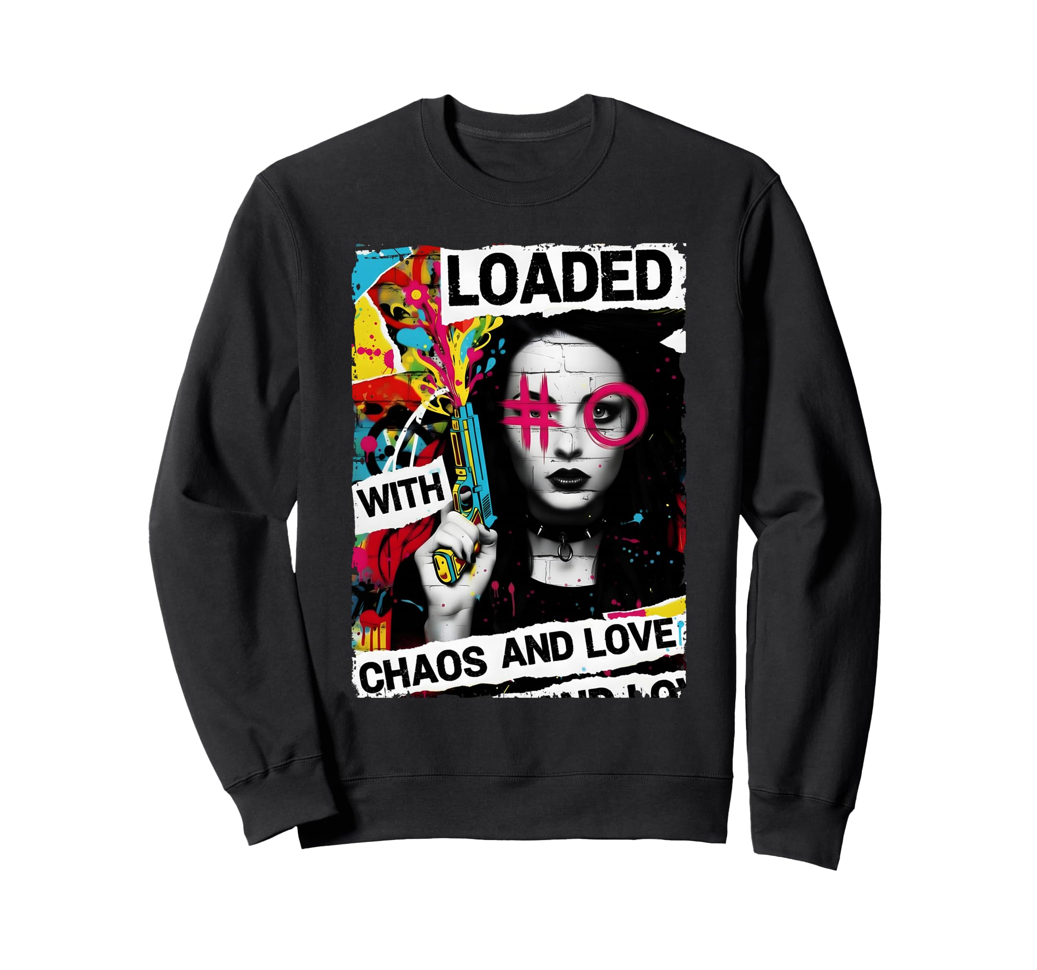 Punk Graffiti Urban Grunge Art Sweatshirt - Fun Novelty Design for Adults - T-Shirt, Sweatshirt, Hoodie