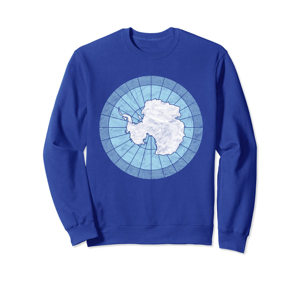 Antarctica Map Minimalist Distressed Sweatshirt - Trendy Graphic Men Women - T-Shirt, Sweatshirt, Hoodie