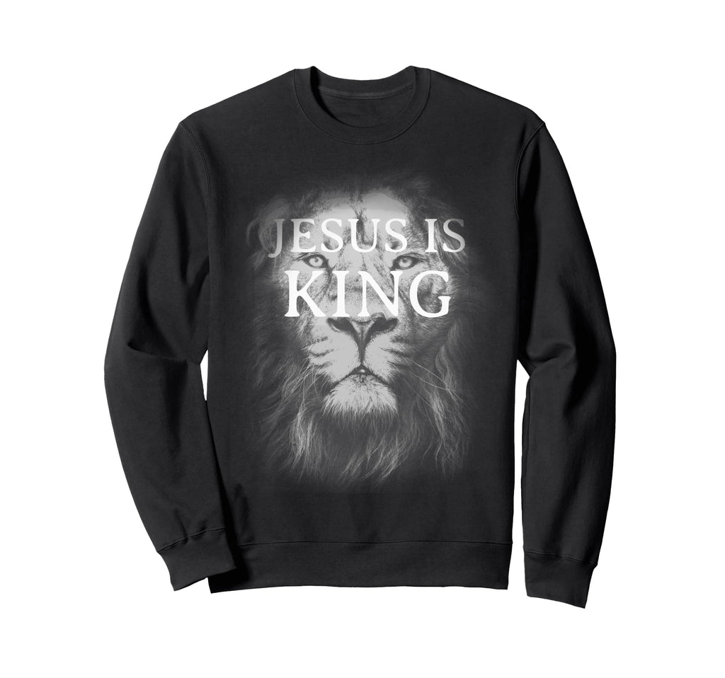 Christian Jesus Is King Lion Sweatshirt - Minimalist Print for Adults - T-Shirt, Sweatshirt, Hoodie