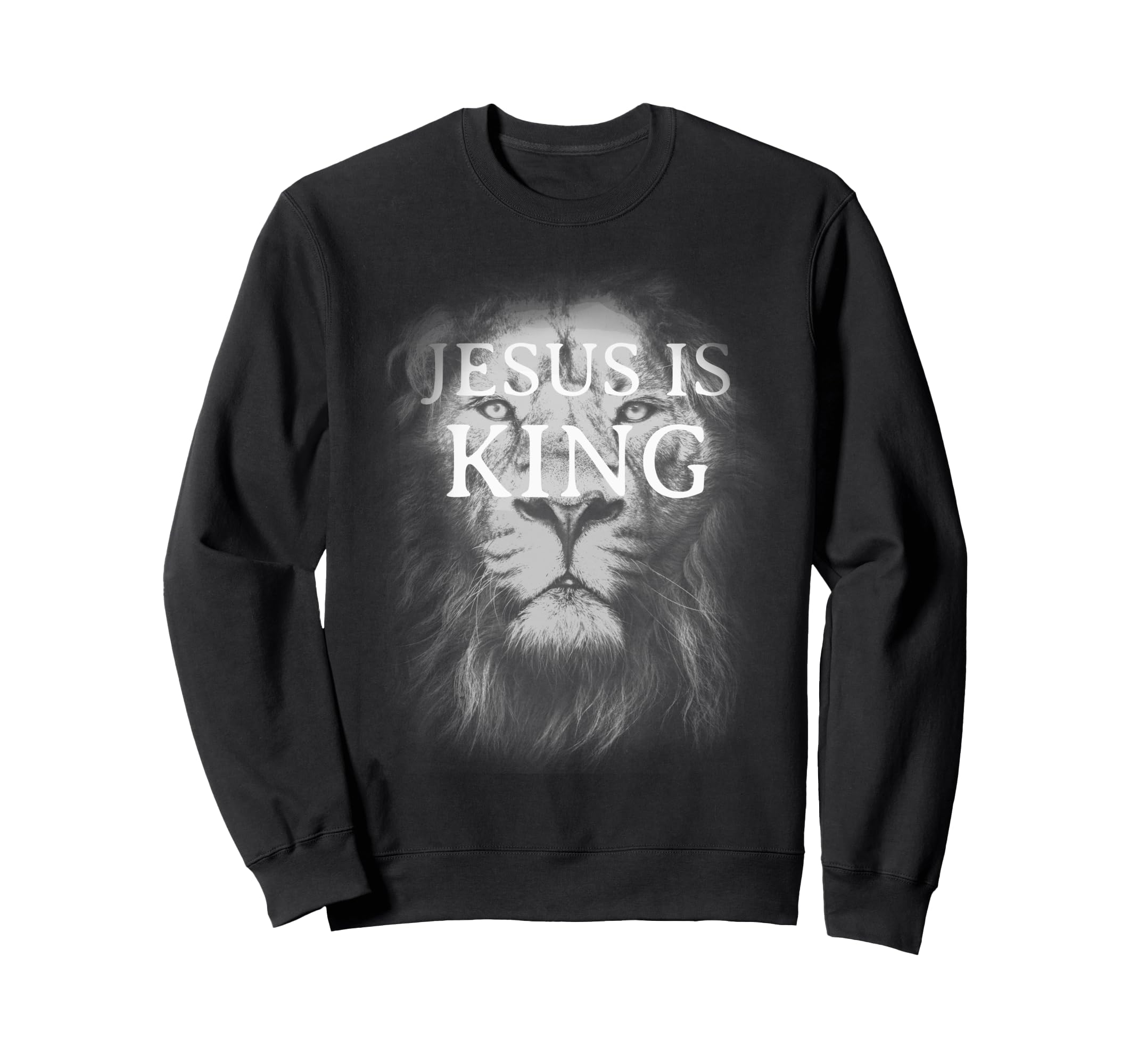 Christian Jesus Is King Lion Sweatshirt - Minimalist Print for Adults - T-Shirt, Sweatshirt, Hoodie