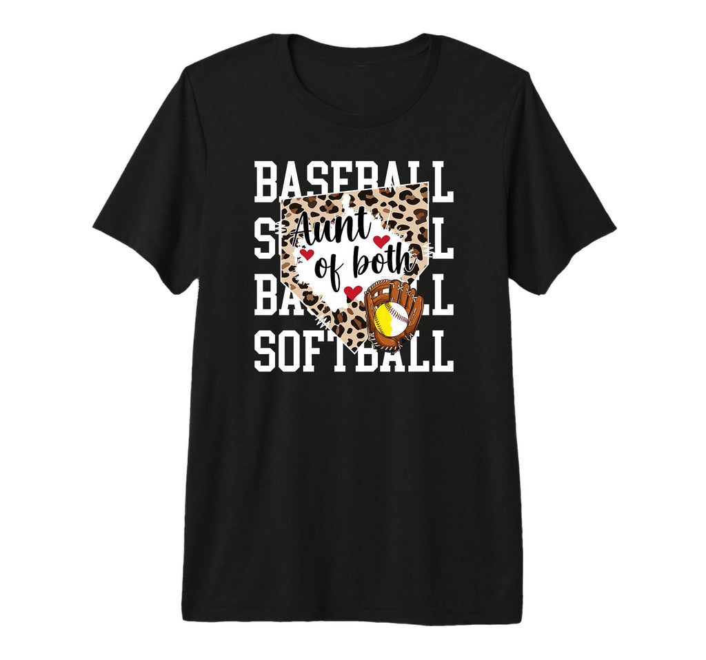 Aunt Both Proud Softball Baseball Aunt T-Shirt - Unique Graphic for Adults - T-Shirt, Sweatshirt, Hoodie