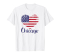 Chicago Distressed American Flag Heart T-Shirt - Trendy Graphic for Adults - T-Shirt, Sweatshirt, Hoodie