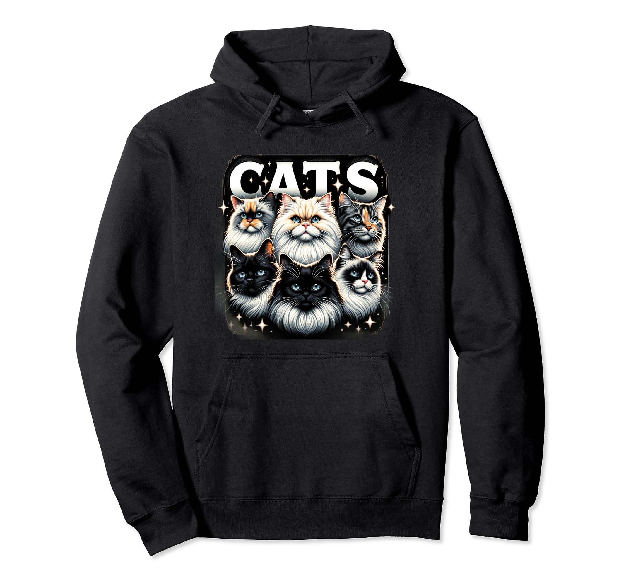 Cat Bootleg Grunge 90S Hoodie - Casual Everyday Wear Men Women - T-Shirt, Sweatshirt, Hoodie