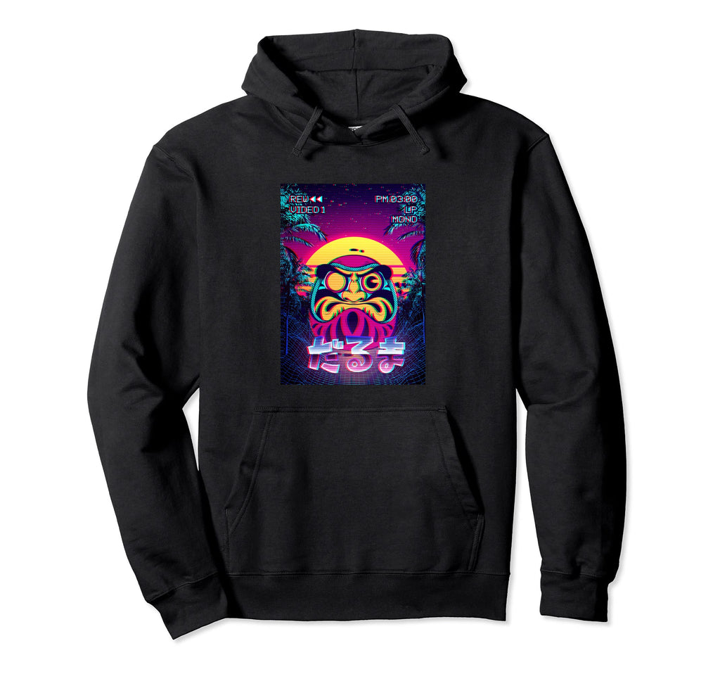 Daruma Doll Vaporwave Aesthetic Hoodie - Novelty Apparel Unisex - T-Shirt, Sweatshirt, Hoodie
