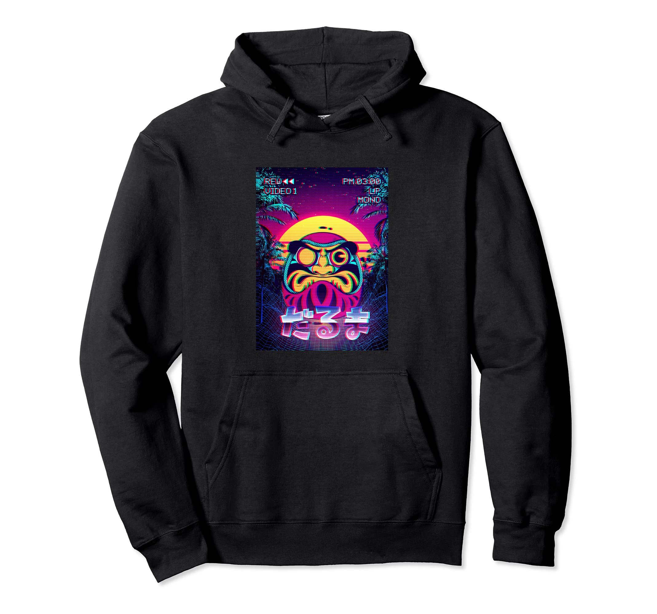 Daruma Doll Vaporwave Aesthetic Hoodie - Novelty Apparel Unisex - T-Shirt, Sweatshirt, Hoodie
