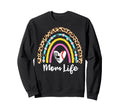 Baseball Hockey Mom Boho Rainbow Sweatshirt - Unique Graphic Men Women - T-Shirt, Sweatshirt, Hoodie