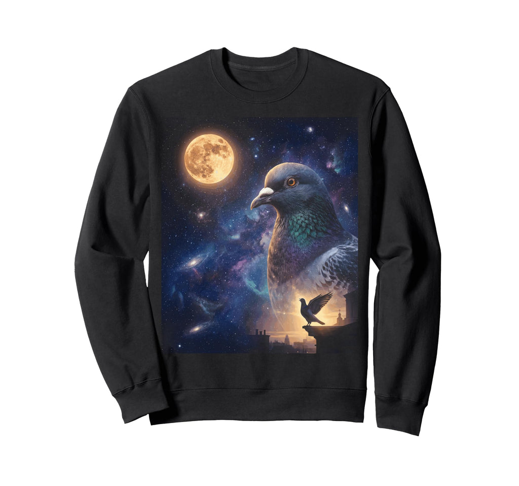 90S Pigeon Cooing Moon Y2K Aesthetic Sweatshirt - Minimalist Print Unisex - T-Shirt, Sweatshirt, Hoodie