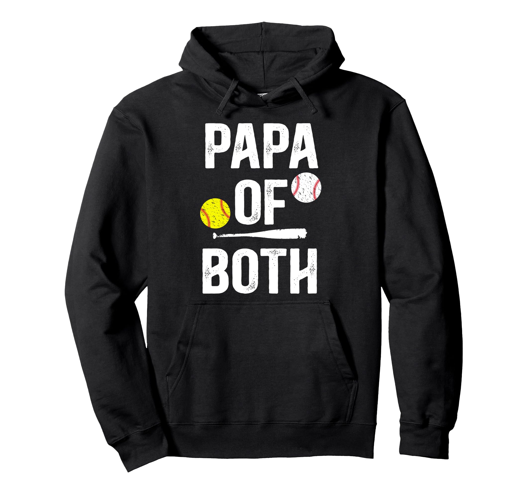 Papa Both Softball Baseball Papa Grandpa Hoodie - Trendy Graphic Men Women - T-Shirt, Sweatshirt, Hoodie