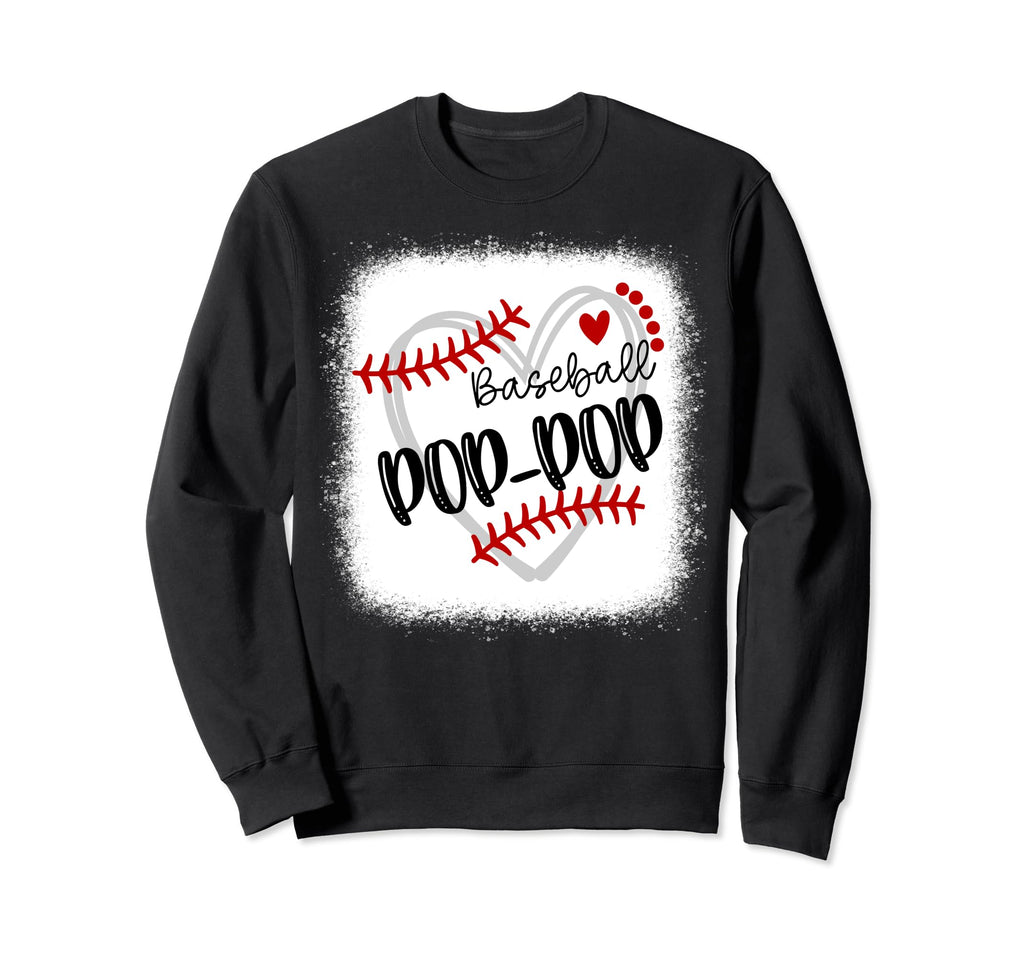 Personalized Baseball Heart Pop Pop Sweatshirt - Novelty Apparel Men Women - T-Shirt, Sweatshirt, Hoodie